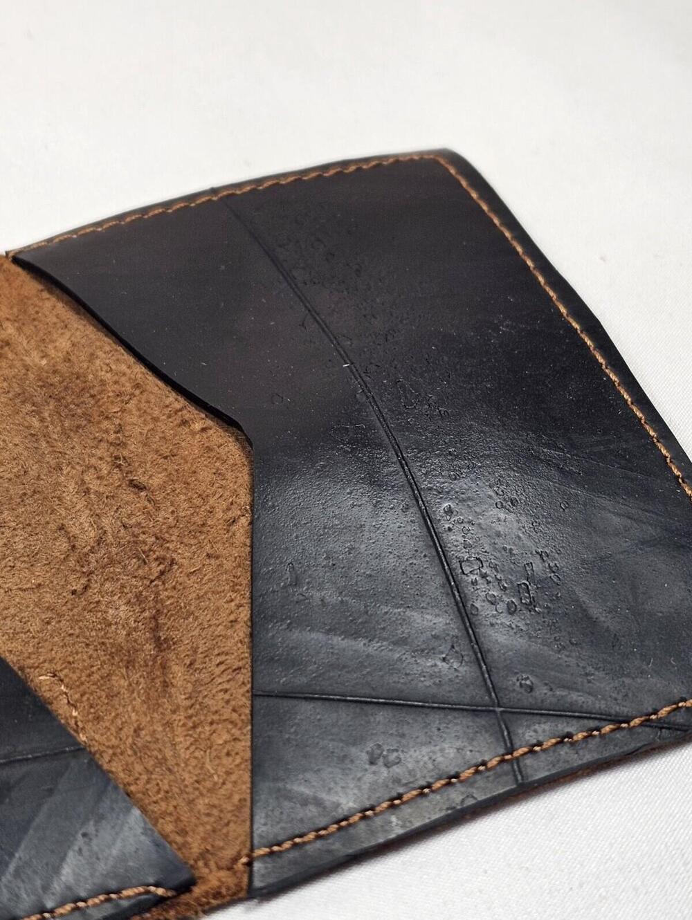 Deux Mains Cardholder Wallet Artisan Handmade Fair Trade Genuine Leather - Picture 4 of 8